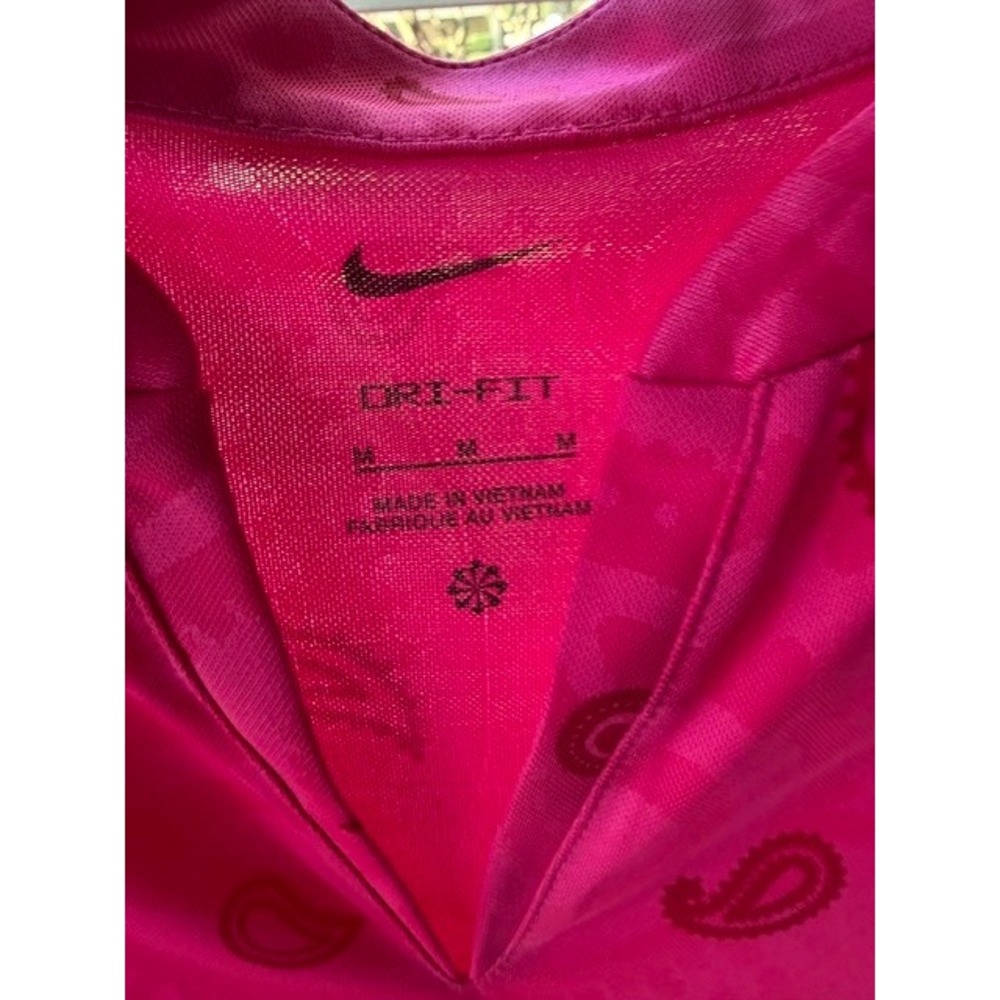 Nike Dri-Fit Women Pink Paisley Short Sleeve Golf Performance Top DH1982-642 M